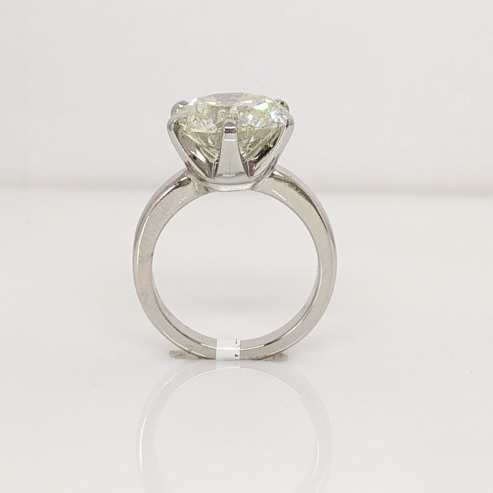 PLATINUM CHIPPED DIAMOND ROUND 5.07 CARAT TOTAL I2 M SOLITAIRE ESTATE RING 9.2 GRAMS