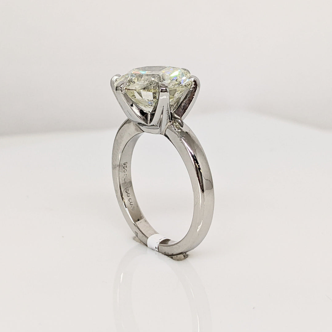 PLATINUM CHIPPED DIAMOND ROUND 5.07 CARAT TOTAL I2 M SOLITAIRE ESTATE RING 9.2 GRAMS
