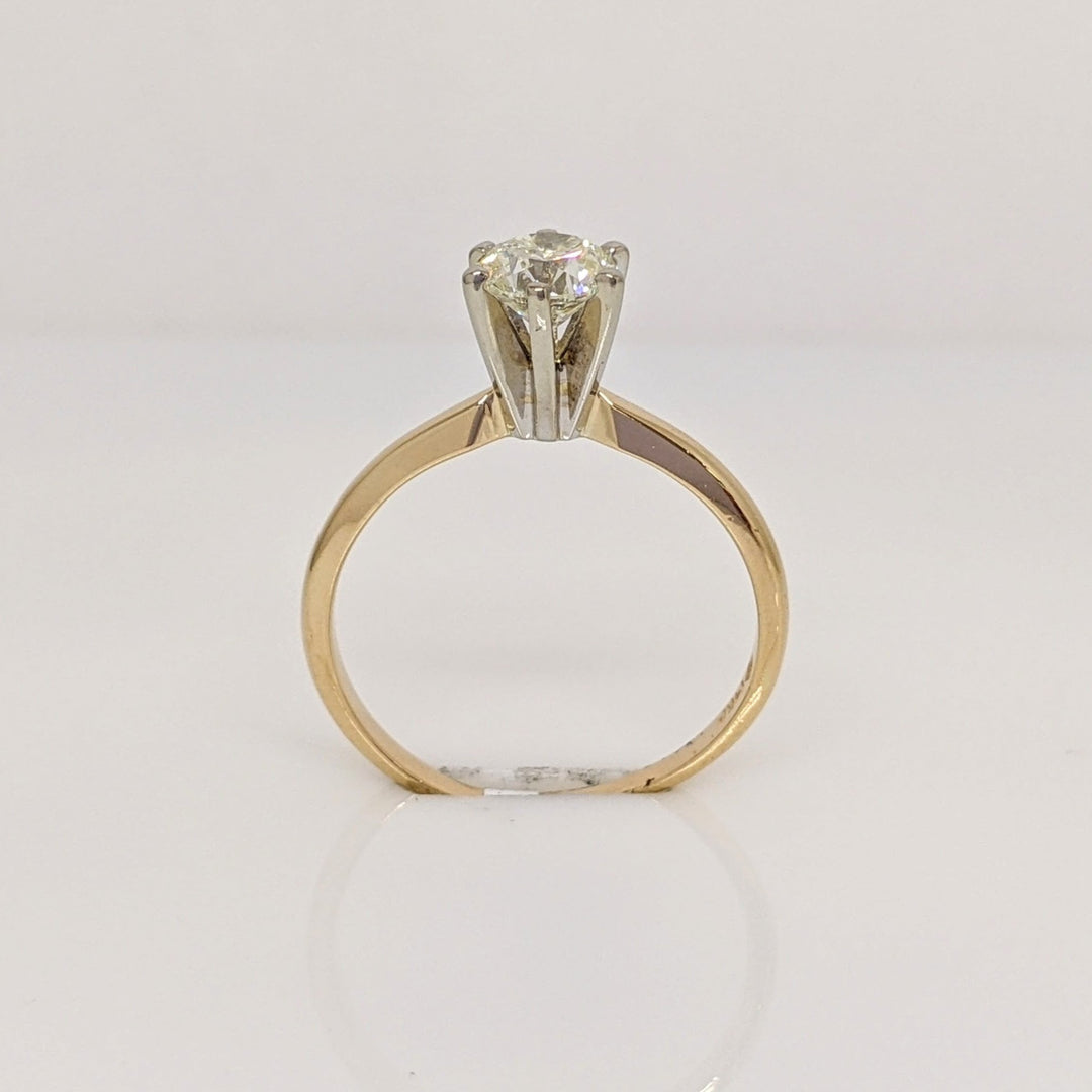 14K .65 CARAT TOTAL SI1 L DIAMOND ROUND ESTATE SOLITAIRE RING 2.5 GRAMS