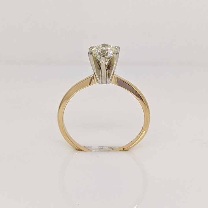14K .65 CARAT TOTAL SI1 L DIAMOND ROUND ESTATE SOLITAIRE RING 2.5 GRAMS