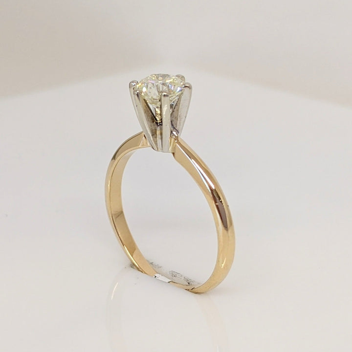14K .65 CARAT TOTAL SI1 L DIAMOND ROUND ESTATE SOLITAIRE RING 2.5 GRAMS