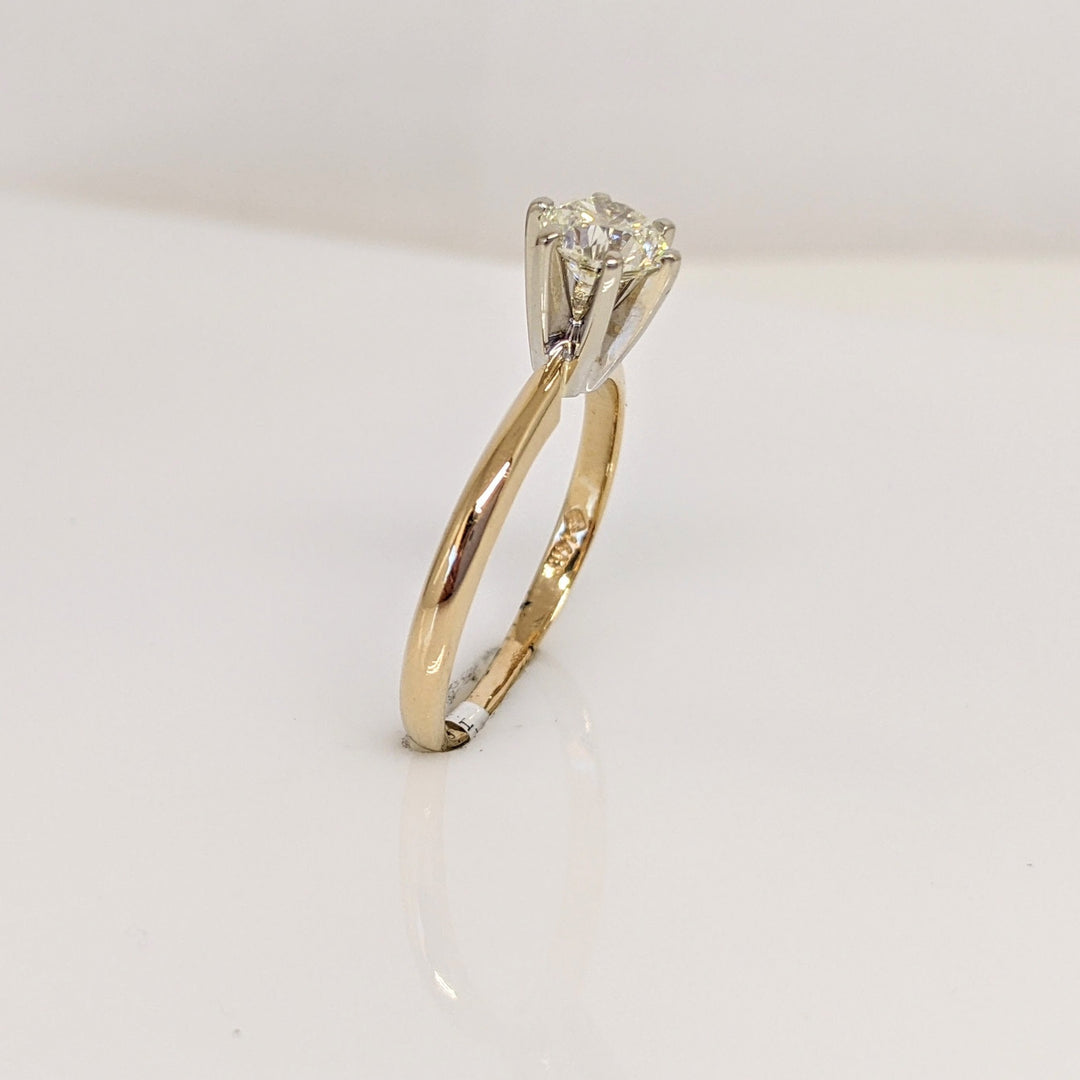 14K .65 CARAT TOTAL SI1 L DIAMOND ROUND ESTATE SOLITAIRE RING 2.5 GRAMS