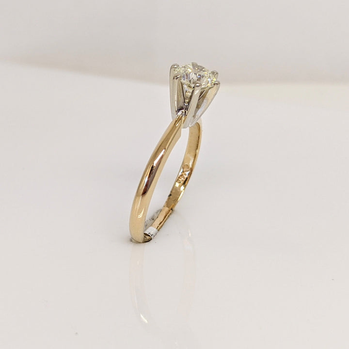 14K .65 CARAT TOTAL SI1 L DIAMOND ROUND ESTATE SOLITAIRE RING 2.5 GRAMS