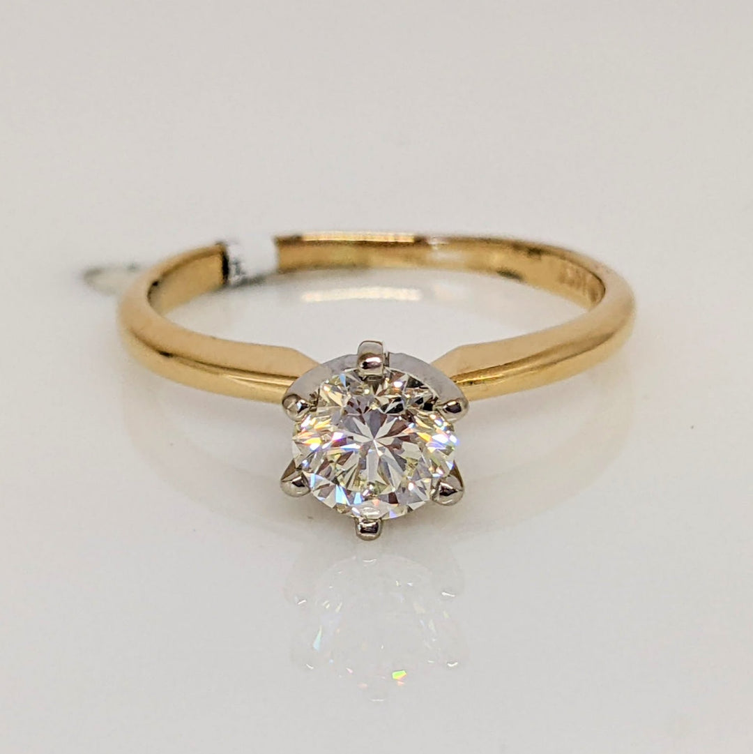 14K .65 CARAT TOTAL SI1 L DIAMOND ROUND ESTATE SOLITAIRE RING 2.5 GRAMS
