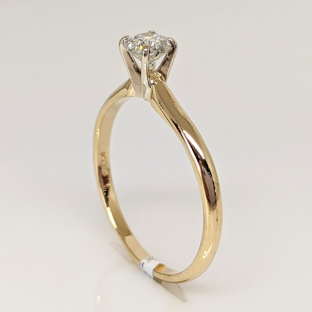14K .44 CARAT TOTAL I1 H DIAMOND ROUND SOLITAIRE RING 2.2 GRAMS