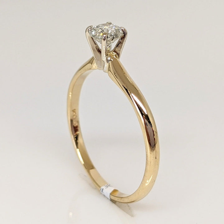 14K .44 CARAT TOTAL I1 H DIAMOND ROUND SOLITAIRE RING 2.2 GRAMS