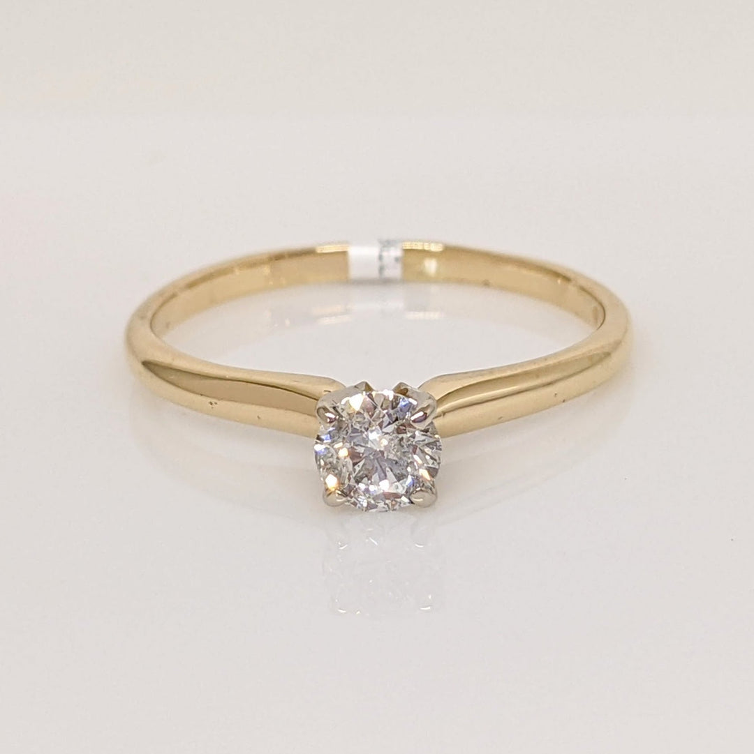 14K .44 CARAT TOTAL I1 H DIAMOND ROUND SOLITAIRE RING 2.2 GRAMS