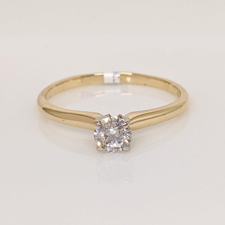 14K .44 CARAT TOTAL I1 H DIAMOND ROUND SOLITAIRE RING 2.2 GRAMS