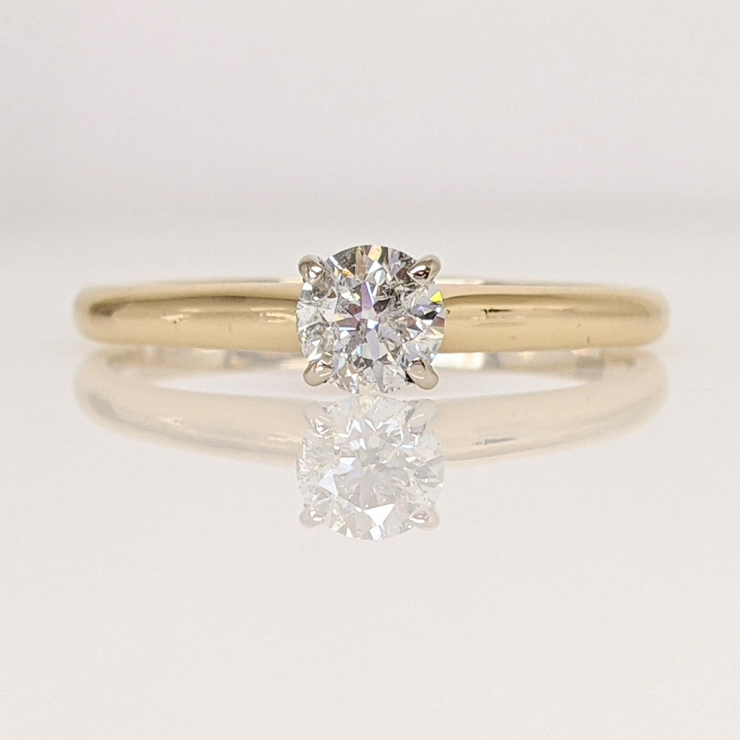 14K .44 CARAT TOTAL I1 H DIAMOND ROUND SOLITAIRE RING 2.2 GRAMS