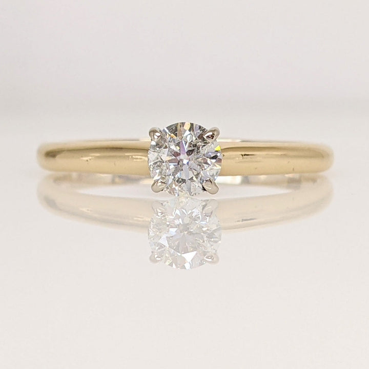 14K .44 CARAT TOTAL I1 H DIAMOND ROUND SOLITAIRE RING 2.2 GRAMS