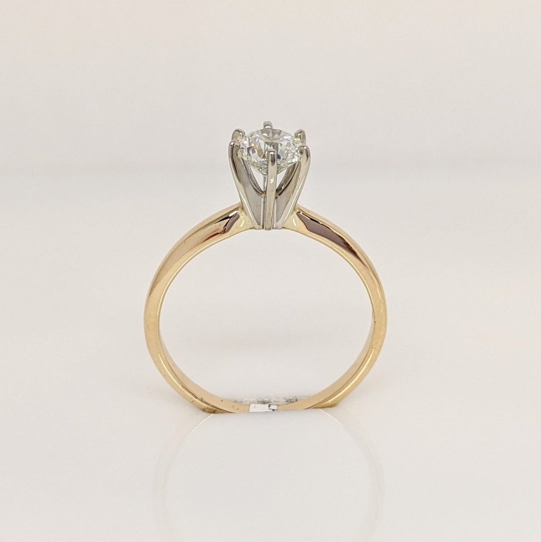 14K .70 CARAT TOTAL I1 I DIAMOND ROUND ESTATE 6-PRONG SOLITAIRE RING 2.5 GRAMS
