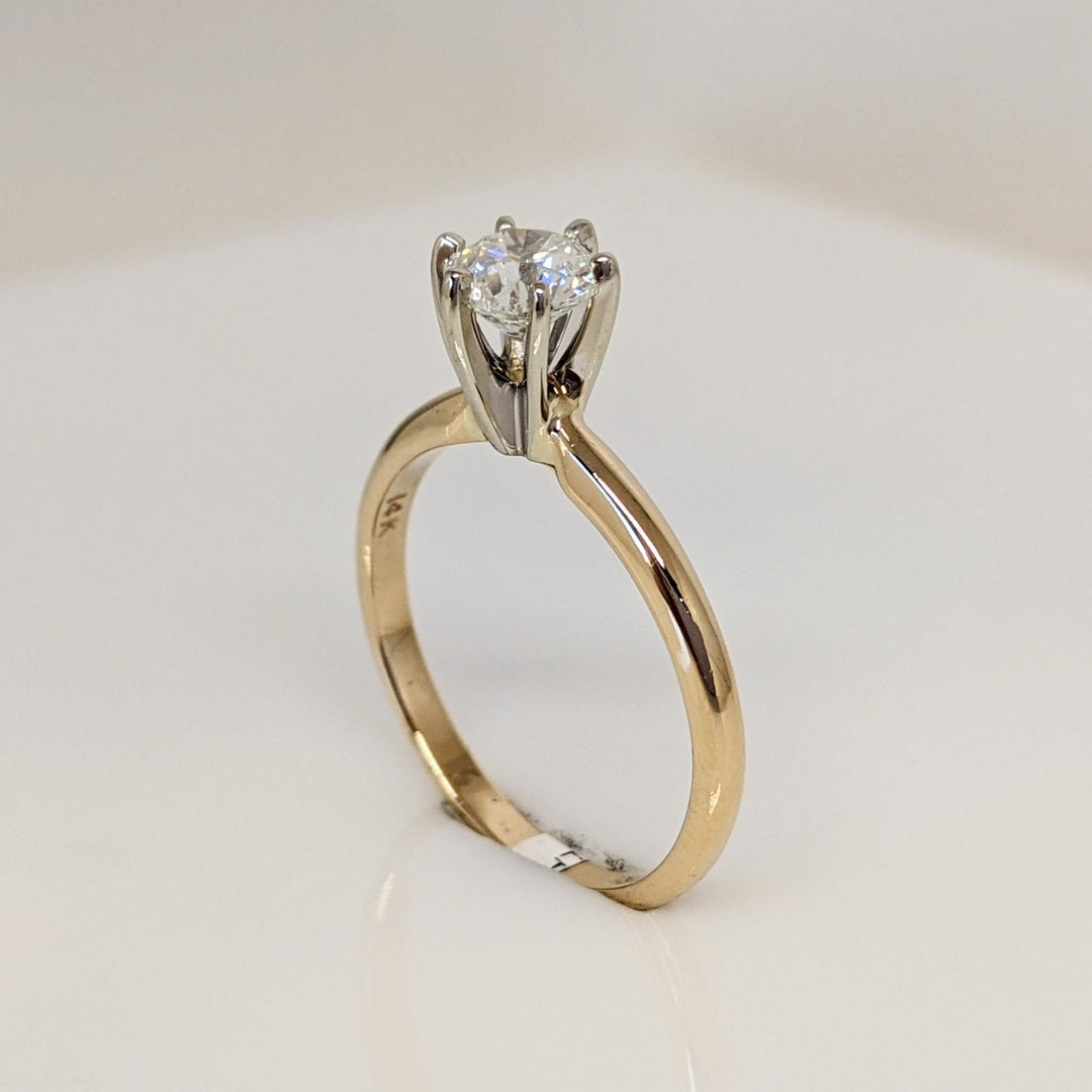 14K .70 CARAT TOTAL I1 I DIAMOND ROUND ESTATE 6-PRONG SOLITAIRE RING 2.5 GRAMS