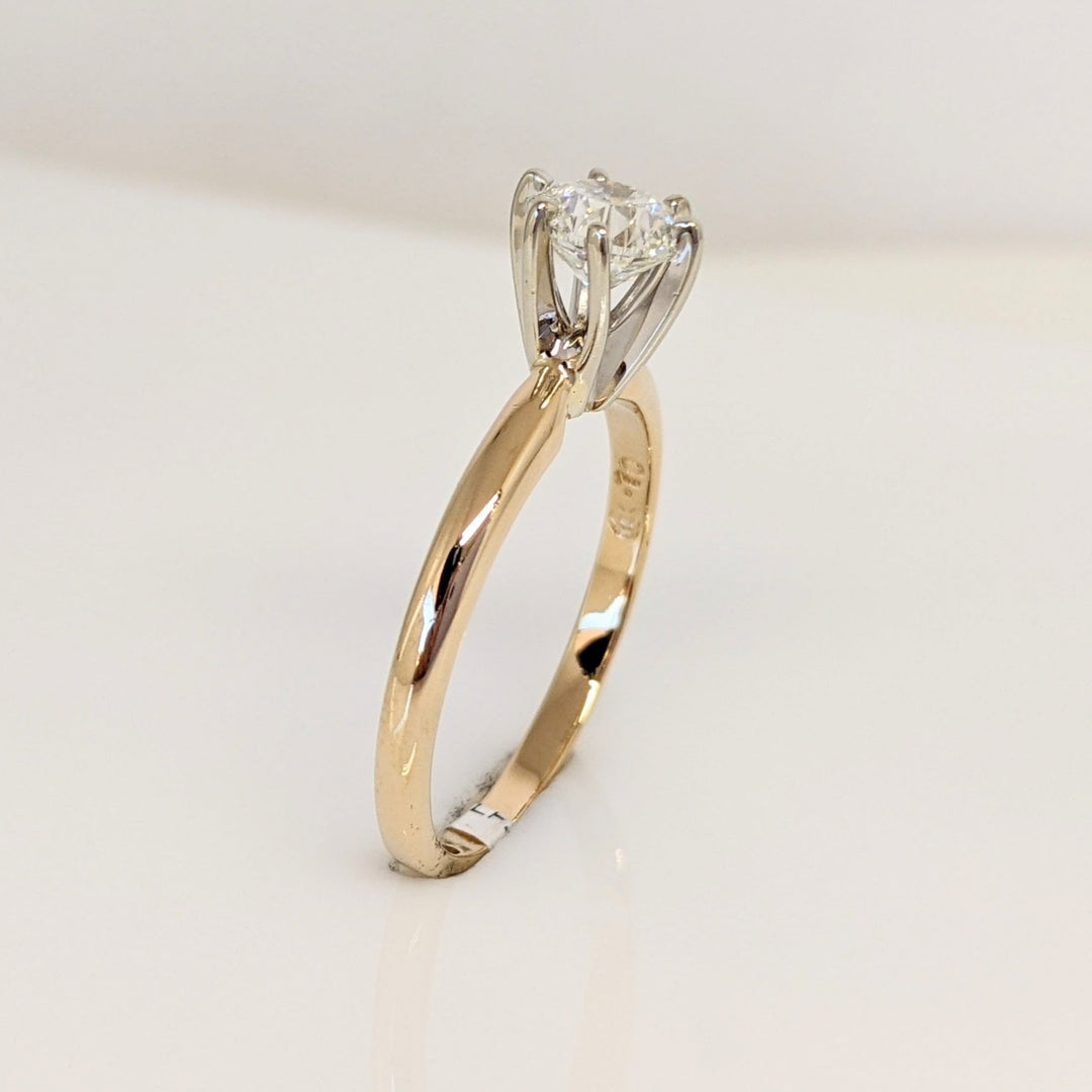 14K .70 CARAT TOTAL I1 I DIAMOND ROUND ESTATE 6-PRONG SOLITAIRE RING 2.5 GRAMS