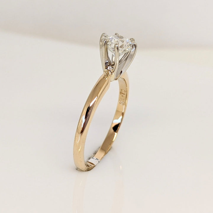 14K .70 CARAT TOTAL I1 I DIAMOND ROUND ESTATE 6-PRONG SOLITAIRE RING 2.5 GRAMS