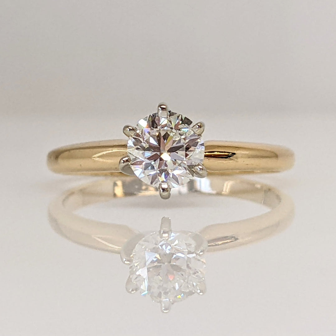 14K .70 CARAT TOTAL I1 I DIAMOND ROUND ESTATE 6-PRONG SOLITAIRE RING 2.5 GRAMS