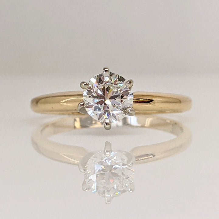 14K .70 CARAT TOTAL I1 I DIAMOND ROUND ESTATE 6-PRONG SOLITAIRE RING 2.5 GRAMS