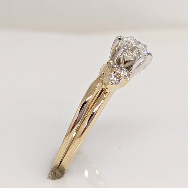 14K .51 CARAT TOTAL WEIGHT VS2 J DIAMOND ROUND (7) ESTATE RING/ WRAP SET 2.5 GRAMS