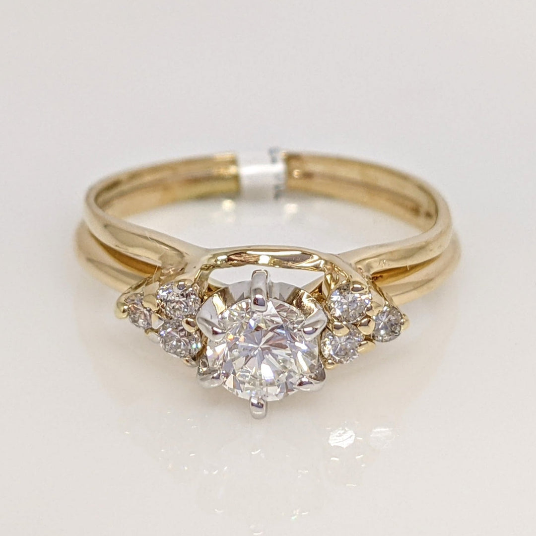 14K .51 CARAT TOTAL WEIGHT VS2 J DIAMOND ROUND (7) ESTATE RING/ WRAP SET 2.5 GRAMS