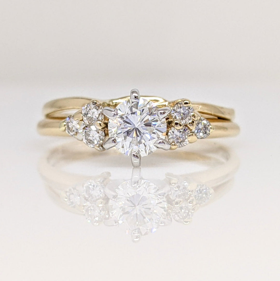 14K .51 CARAT TOTAL WEIGHT VS2 J DIAMOND ROUND (7) ESTATE RING/ WRAP SET 2.5 GRAMS
