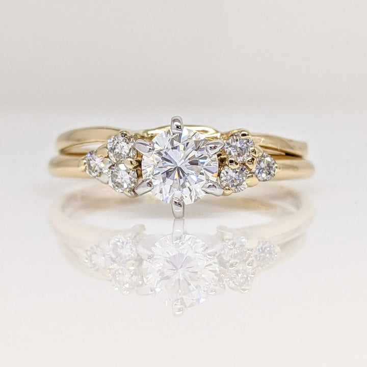 14K .51 CARAT TOTAL WEIGHT VS2 J DIAMOND ROUND (7) ESTATE RING/ WRAP SET 2.5 GRAMS