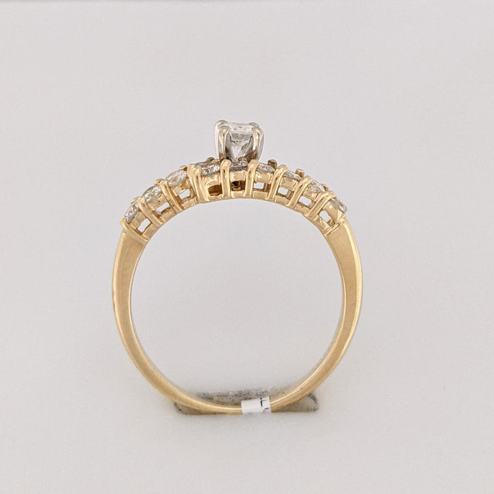 14K .51 CARAT TOTAL WEIGHT I1 J DIAMOND ROUND (11) BYPASS ESTATE RING 2.6 GRAMS
