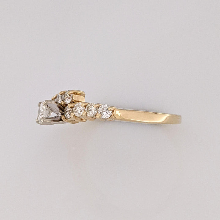 14K .51 CARAT TOTAL WEIGHT I1 J DIAMOND ROUND (11) BYPASS ESTATE RING 2.6 GRAMS