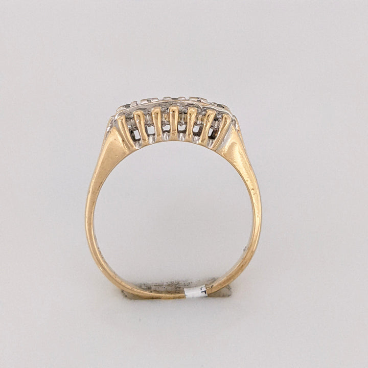 14K .51 CARAT TOTAL WEIGHT I1 I DIAMOND ROUND (19) 3-ROW ESTATE RING 3.2 GRAMS