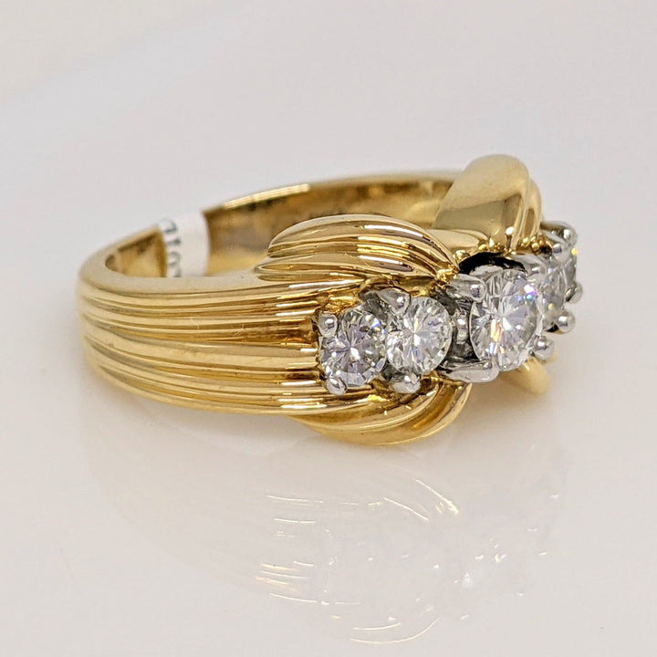 18K .57 CARAT TOTAL WEIGHT VS1 G DIAMOND ROUND (5) ESTATE RING 9.1 GRAMS