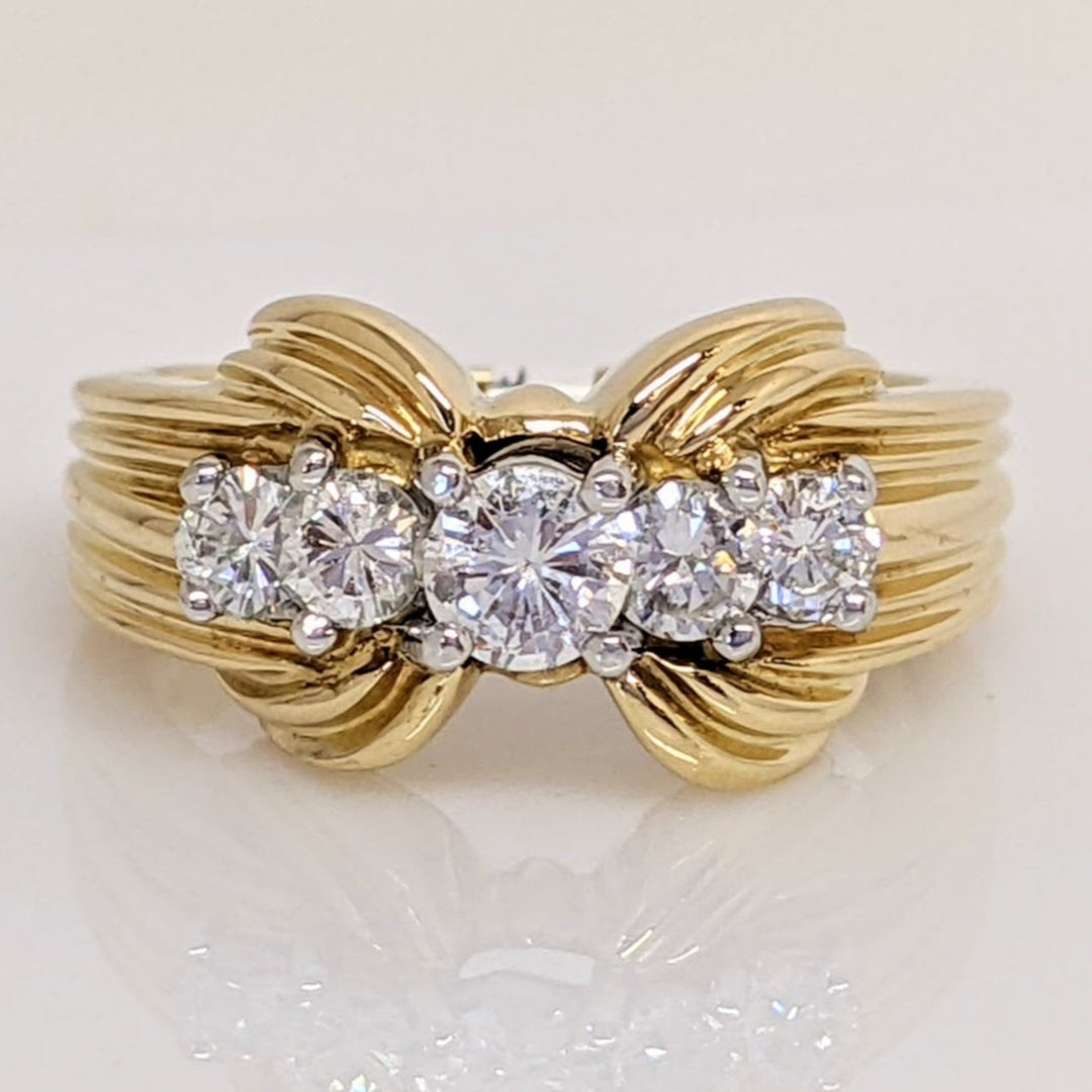 18K .57 CARAT TOTAL WEIGHT VS1 G DIAMOND ROUND (5) ESTATE RING 9.1 GRAMS