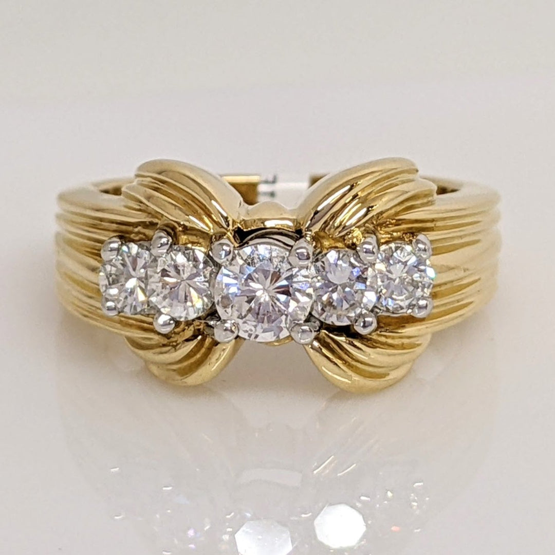 18K .57 CARAT TOTAL WEIGHT VS1 G DIAMOND ROUND (5) ESTATE RING 9.1 GRAMS