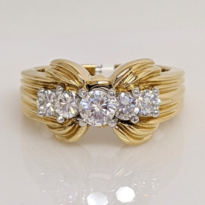 18K .57 CARAT TOTAL WEIGHT VS1 G DIAMOND ROUND (5) ESTATE RING 9.1 GRAMS