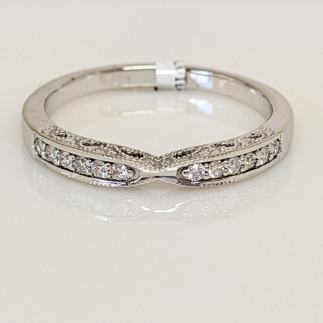 14K WHITE .12 CARAT TOTAL WEIGHT SI1 H DIAMOND ROUND (12) ESTATE BAND 2.3 GRAMS