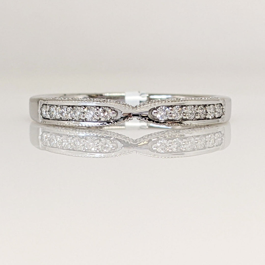 14K WHITE .12 CARAT TOTAL WEIGHT SI1 H DIAMOND ROUND (12) ESTATE BAND 2.3 GRAMS