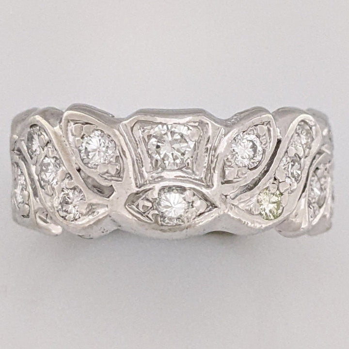 14K WHITE .96 CARAT TOTAL WEIGHT SI1-2 DIAMOND ROUND (28) ESTATE ETERNITY BAND 6.0 GRAMS