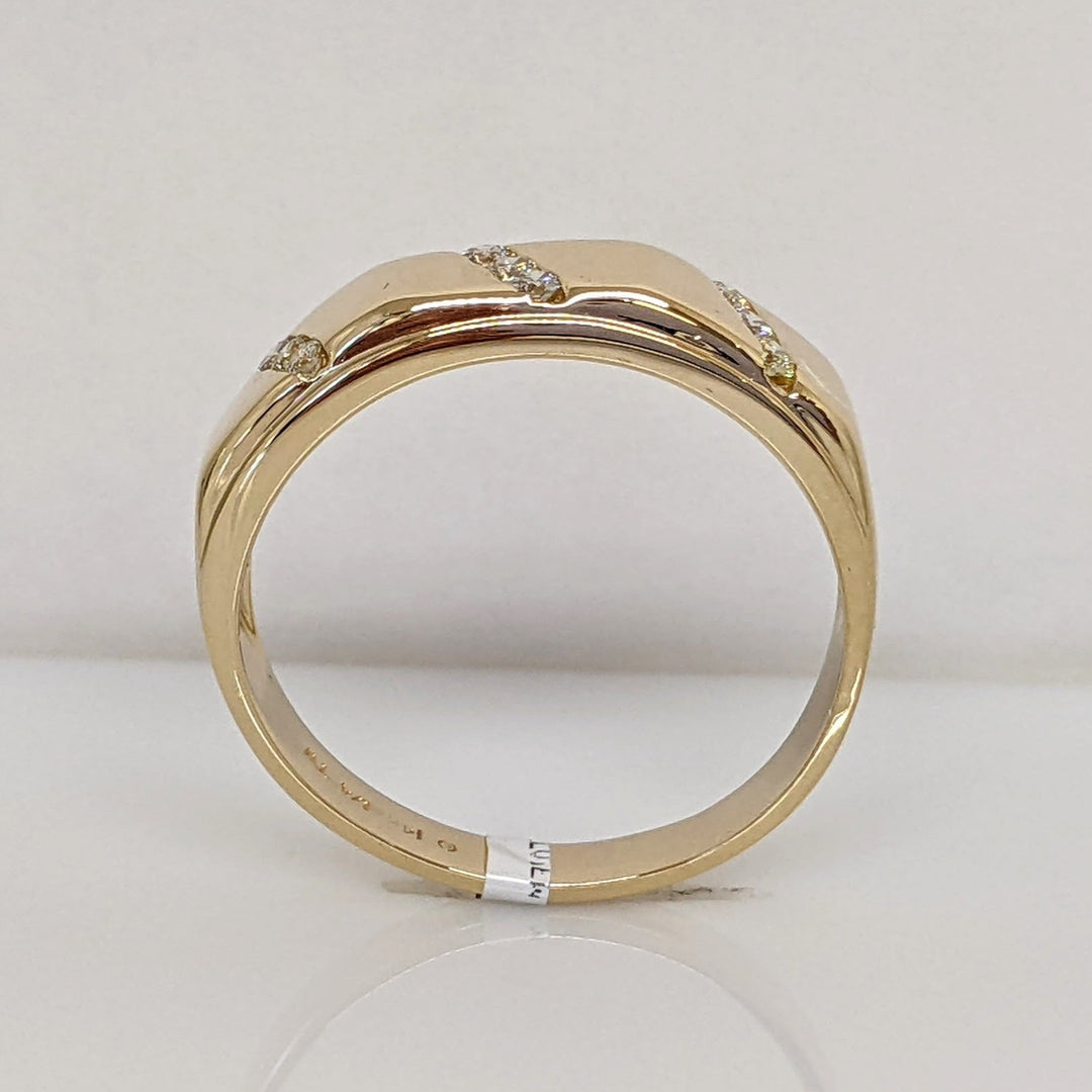 14K .25 CARAT TOTAL WEIGHT SI2 L DIAMOND ROUND (9) CHANNEL SET 3-LINE ESTATE BAND 6.1 GRAMS