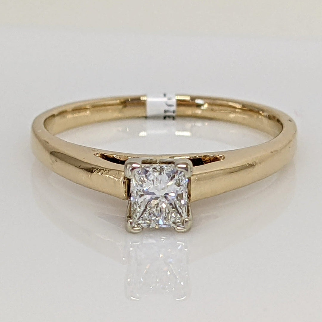 14K .38 CARAT TOTAL SI2 G DIAMOND PRINCESS CUT ESTATE RING 2.9 GRAMS