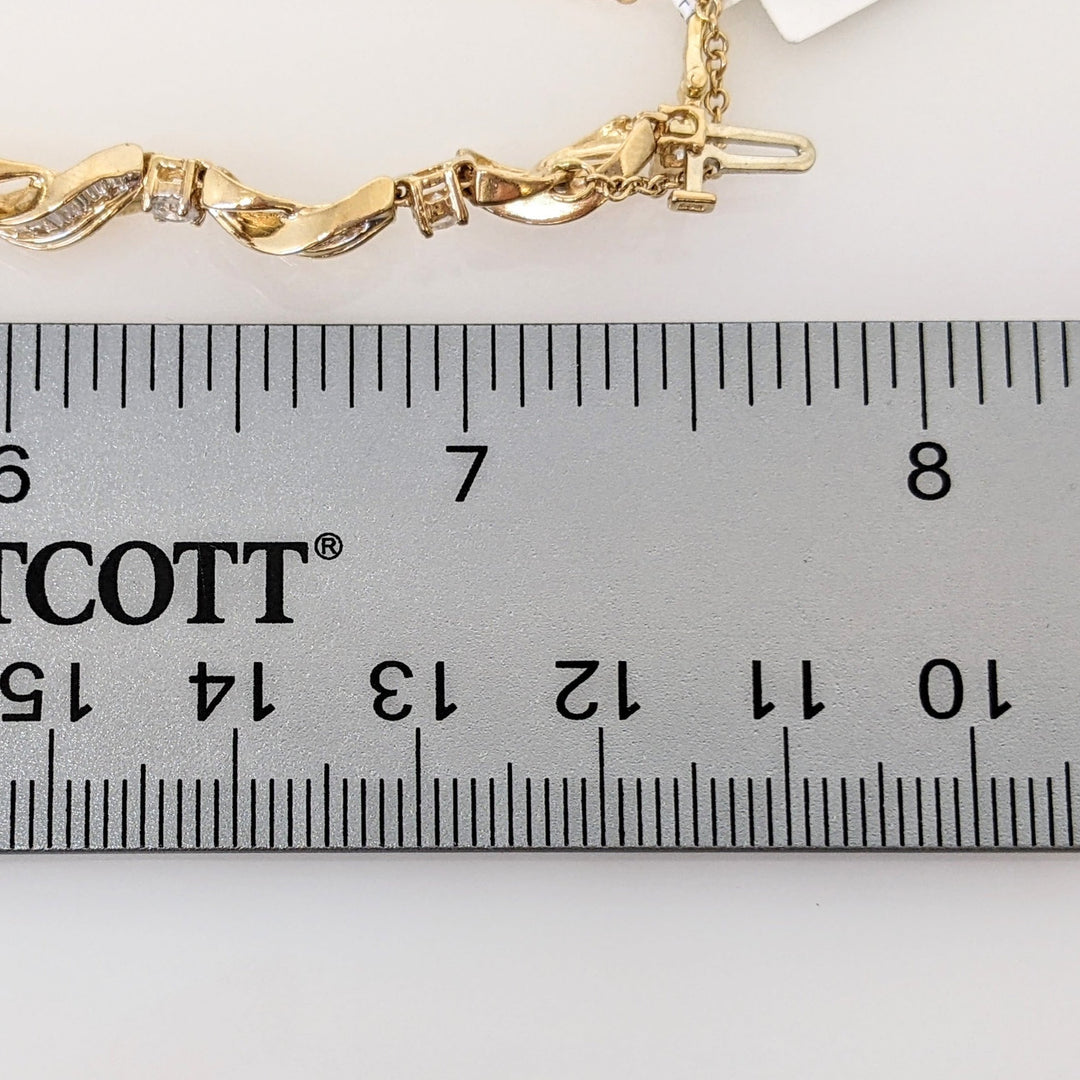 14K 3.90 CARAT TOTAL WEIGHT I2 I DIAMOND ROUND (13) BAGUETTE (130) ESTATE BRACELET 12.4 GRAMS