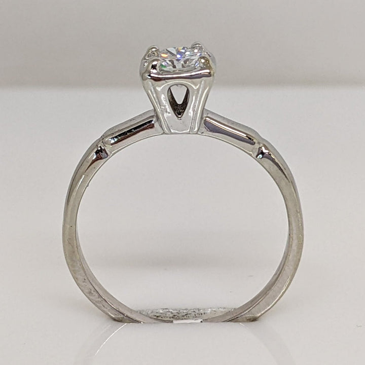 14K WHITE .38 CARAT TOTAL VS2 I DIAMOND ROUND ILLUSION HEAD ESTATE RING 2.2 GRAMS