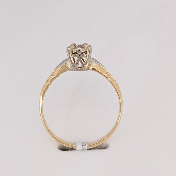 14K .16 CARAT TOTAL VS1 I DIAMOND ROUND ILLUSION HEAD ESTATE RING 1.9 GRAMS