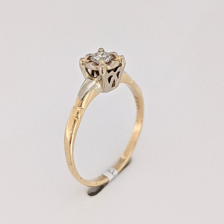 14K .16 CARAT TOTAL VS1 I DIAMOND ROUND ILLUSION HEAD ESTATE RING 1.9 GRAMS