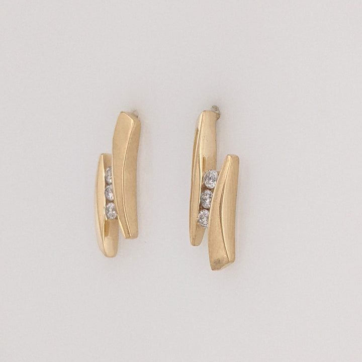 14K .18 CARAT TOTAL WEIGHT I1 I DIAMOND ROUND (6) ESTATE EARRINGS 3.0 GRAMS