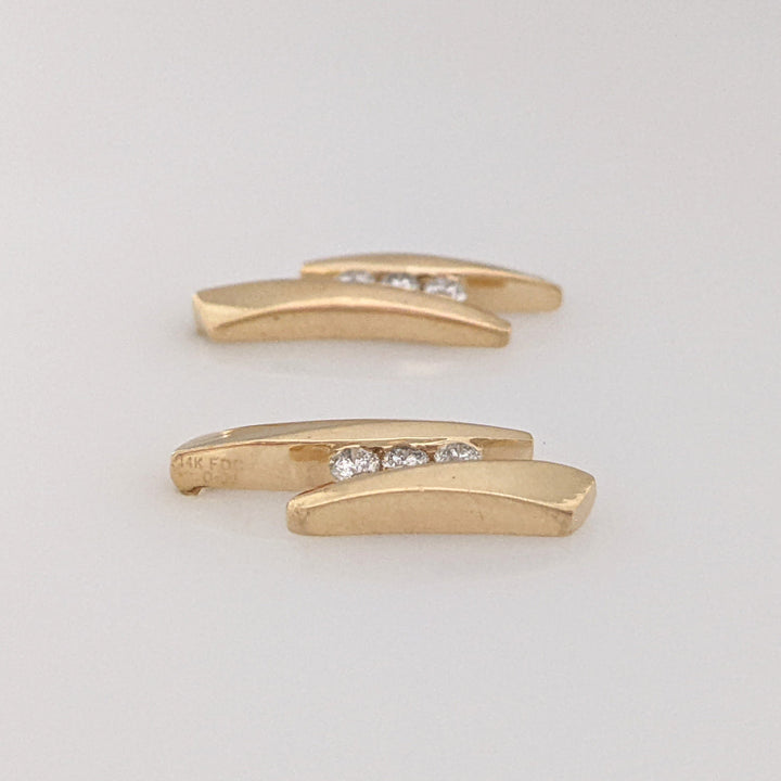 14K .18 CARAT TOTAL WEIGHT I1 I DIAMOND ROUND (6) ESTATE EARRINGS 3.0 GRAMS