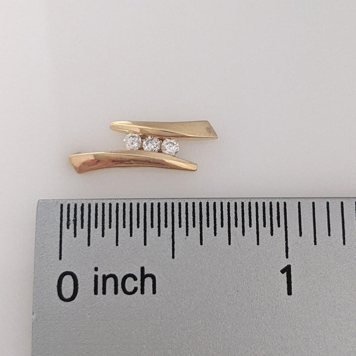 14K .18 CARAT TOTAL WEIGHT I1 I DIAMOND ROUND (6) ESTATE EARRINGS 3.0 GRAMS