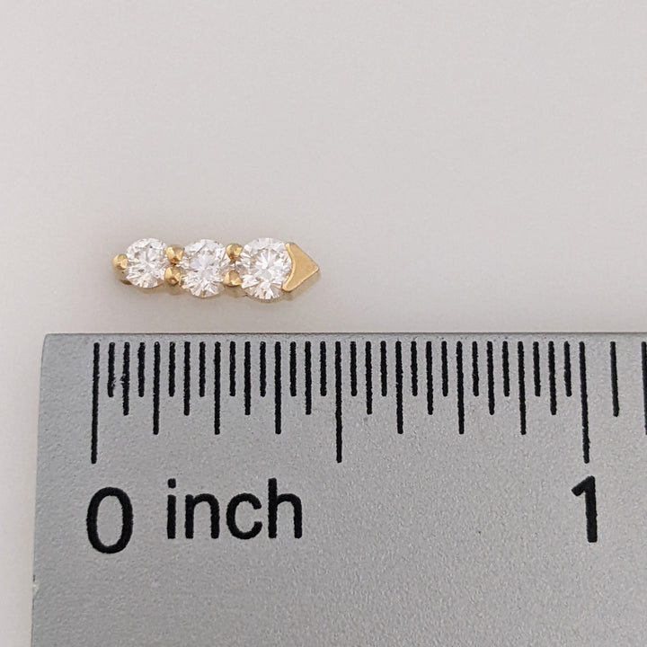 18K .64 CARAT TOTAL WEIGHT SI1 K DIAMOND ROUND (6) DROP ESTATE EARRINGS 1.5 GRAMS