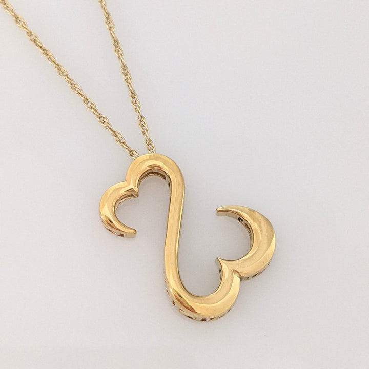 GOLD PLATED STERLING SILVER OPEN HEART "JANE SEYMOUR" ESTATE PENDANT & CHAIN