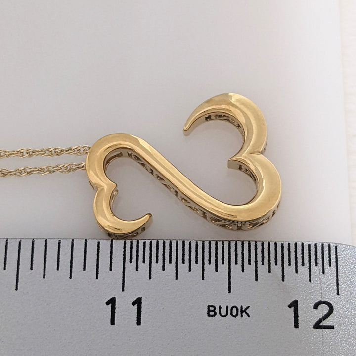 GOLD PLATED STERLING SILVER OPEN HEART "JANE SEYMOUR" ESTATE PENDANT & CHAIN