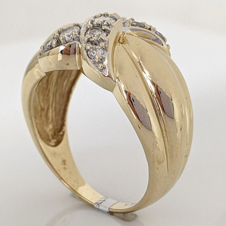 14K .51 CARAT TOTAL WEIGHT I1 I DIAMOND ROUND (9) "X" ESTATE BAND 7.0 GRAMS