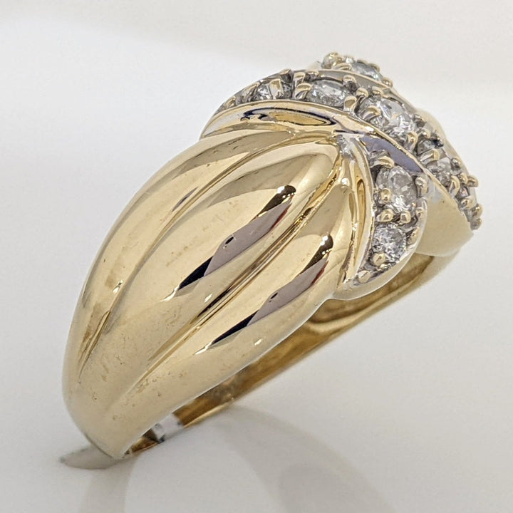 14K .51 CARAT TOTAL WEIGHT I1 I DIAMOND ROUND (9) "X" ESTATE BAND 7.0 GRAMS