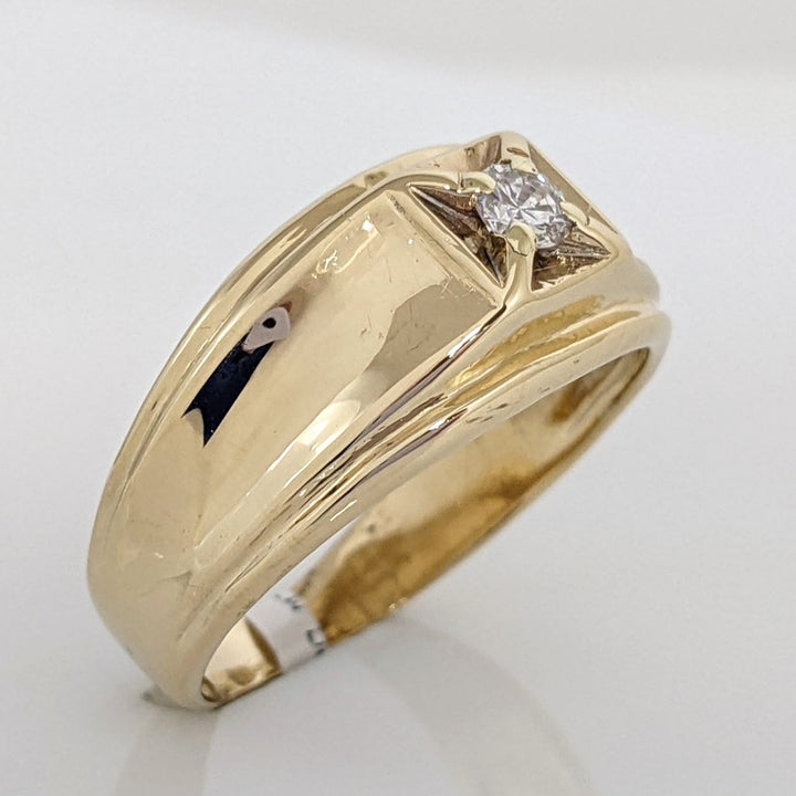 14K .14 CARAT TOTAL SI2 I DIAMOND ROUND BOX TOP ESTATE RING 3.7 GRAMS