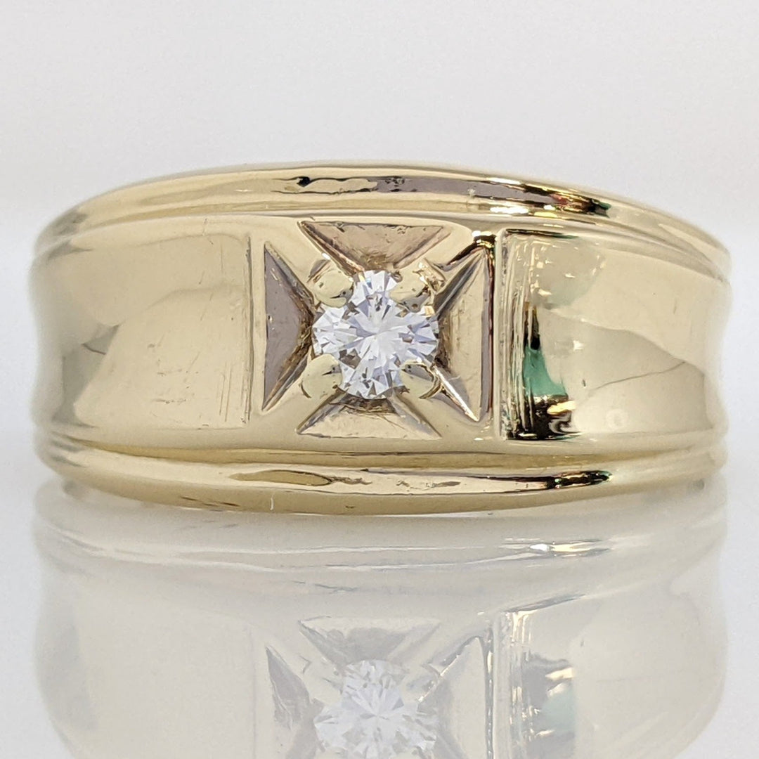 14K .14 CARAT TOTAL SI2 I DIAMOND ROUND BOX TOP ESTATE RING 3.7 GRAMS